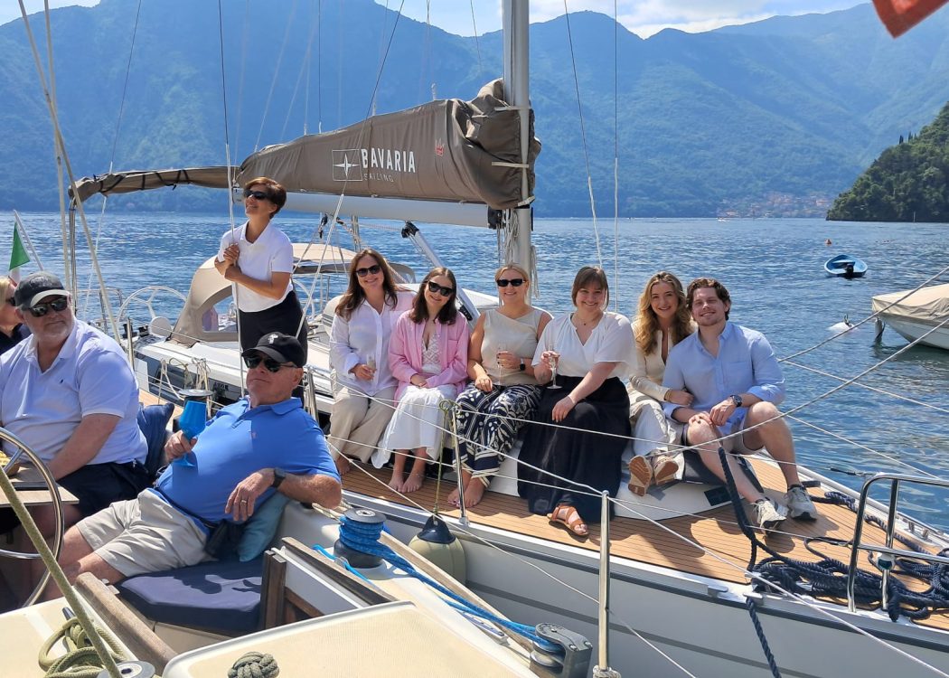 Cockpit of the Bavaria 34 sailing boat used for Lake Como private tours
